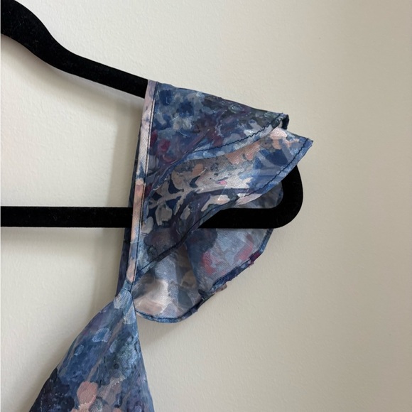 Anthropologie Floral Midi Dress - Blue and Pink - Picture 5 of 9